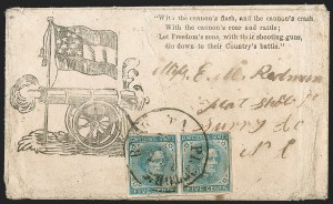 Sale 1192, Lot 956, Confederate States: General Issues on-Cover, Typograph and Engraved Issues