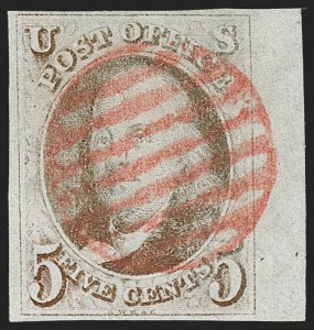 Sale 1197, Lot 1519, 5c 1847 Issue (Scott 1)