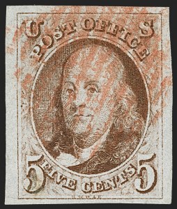 Sale 1197, Lot 1521, 5c 1847 Issue (Scott 1)