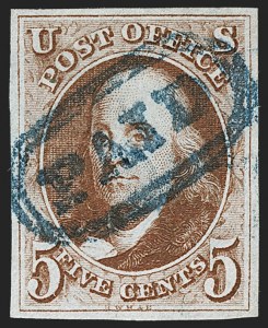 Sale 1197, Lot 1523, 5c 1847 Issue (Scott 1)