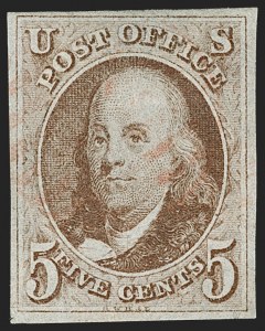 Sale 1197, Lot 1524, 5c 1847 Issue (Scott 1)