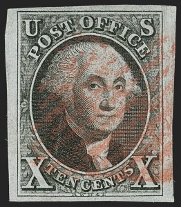 Sale 1197, Lot 1546, 10c 1847 Issue (Scott 2)