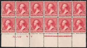 Sale 1201, Lot 2069, Imprint and Plate Number Blocks