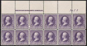 Sale 1201, Lot 2070, Imprint and Plate Number Blocks