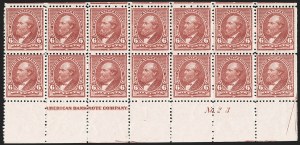 Sale 1201, Lot 2073, Imprint and Plate Number Blocks