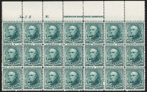 Sale 1201, Lot 2075, Imprint and Plate Number Blocks