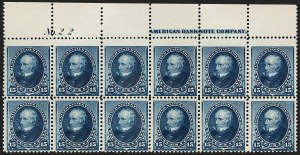 Sale 1201, Lot 2076, Imprint and Plate Number Blocks