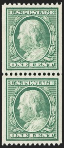 Sale Number 1202, Lot Number 2320, 1908-12 Perf 12 Vertical Coils, Double-Line Watermark (Scott 348-351)