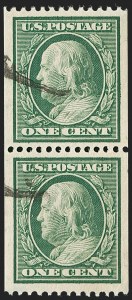 Sale Number 1202, Lot Number 2324, 1908-12 Perf 12 Vertical Coils, Double-Line Watermark (Scott 348-351)