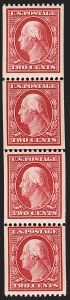 Sale 1202, Lot 2326, 1908-12 Perf 12 Vertical Coils, Double-Line Watermark (Scott 348-351)