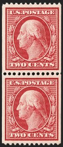 Sale Number 1202, Lot Number 2328, 1908-12 Perf 12 Vertical Coils, Double-Line Watermark (Scott 348-351)