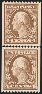 Sale Number 1202, Lot Number 2333, 1908-12 Perf 12 Vertical Coils, Double-Line Watermark (Scott 348-351)