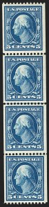 Sale 1202, Lot 2339, 1908-12 Perf 12 Vertical Coils, Double-Line Watermark (Scott 348-351)
