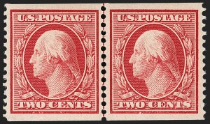 Sale 1202, Lot 2351, 1908-12 Perf 12 Horizontal Coils, Double-Line Watermark (Scott 352-356)