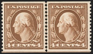Sale 1202, Lot 2356, 1908-12 Perf 12 Horizontal Coils, Double-Line Watermark (Scott 352-356)