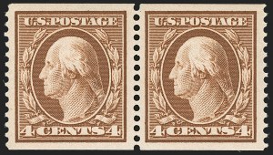 Sale 1202, Lot 2357, 1908-12 Perf 12 Horizontal Coils, Double-Line Watermark (Scott 352-356)