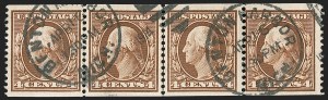 Sale 1202, Lot 2359, 1908-12 Perf 12 Horizontal Coils, Double-Line Watermark (Scott 352-356)