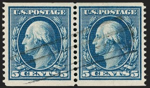 Sale 1202, Lot 2367, 1908-12 Perf 12 Horizontal Coils, Double-Line Watermark (Scott 352-356)