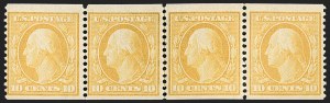 Sale 1202, Lot 2369, 1908-12 Perf 12 Horizontal Coils, Double-Line Watermark (Scott 352-356)
