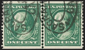 Sale 1202, Lot 2391, 1910-11 Perf 12 Horizontal Coils, Single-Line Watermark (Scott 387-389)