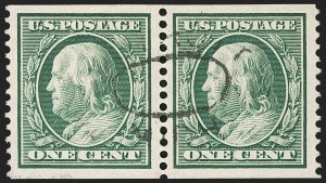 Sale 1202, Lot 2392, 1910-11 Perf 12 Horizontal Coils, Single-Line Watermark (Scott 387-389)
