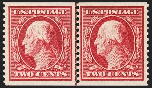 Sale 1202, Lot 2393, 1910-11 Perf 12 Horizontal Coils, Single-Line Watermark (Scott 387-389)