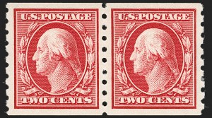 Sale 1202, Lot 2419, 1910-13 Perf 8.5 Horizontal Coils, Single-Line Watermark (Scott 392-396)