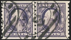 Sale 1202, Lot 2429, 1910-13 Perf 8.5 Horizontal Coils, Single-Line Watermark (Scott 392-396)