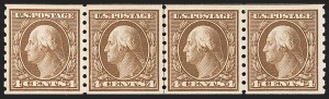 Sale 1202, Lot 2432, 1910-13 Perf 8.5 Horizontal Coils, Single-Line Watermark (Scott 392-396)