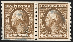Sale 1202, Lot 2435, 1910-13 Perf 8.5 Horizontal Coils, Single-Line Watermark (Scott 392-396)