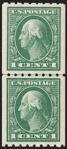 Sale 1202, Lot 2444, 1912 Perf 8.5 Coils, Single-Line Watermark (Scott 410-413)