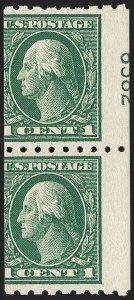 Sale 1202, Lot 2446, 1912 Perf 8.5 Coils, Single-Line Watermark (Scott 410-413)