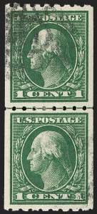 Sale 1202, Lot 2448, 1912 Perf 8.5 Coils, Single-Line Watermark (Scott 410-413)