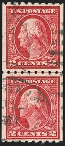 Sale 1202, Lot 2454, 1912 Perf 8.5 Coils, Single-Line Watermark (Scott 410-413)