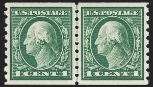 Sale 1202, Lot 2457, 1912 Perf 8.5 Coils, Single-Line Watermark (Scott 410-413)