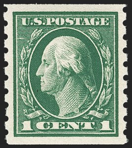 Sale 1202, Lot 2459, 1912 Perf 8.5 Coils, Single-Line Watermark (Scott 410-413)