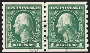 Sale 1202, Lot 2460, 1912 Perf 8.5 Coils, Single-Line Watermark (Scott 410-413)