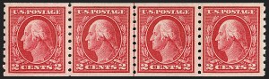 Sale 1202, Lot 2463, 1912 Perf 8.5 Coils, Single-Line Watermark (Scott 410-413)