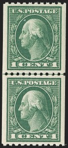 Sale 1202, Lot 2470, 1914 Perf 10 Vertical Coils, Single-Line Watermark (Scott 441-442)