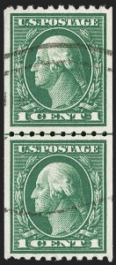 Sale 1202, Lot 2473, 1914 Perf 10 Vertical Coils, Single-Line Watermark (Scott 441-442)