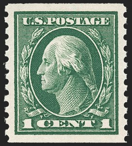 Sale Number 1202, Lot Number 2481, 1914 Perf 10 Horizontal Coils, Single-Line Watermark (Scott 443-447)