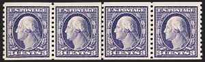 Sale 1202, Lot 2492, 1914 Perf 10 Horizontal Coils, Single-Line Watermark (Scott 443-447)