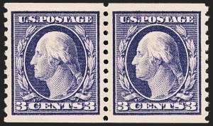 Sale 1202, Lot 2494, 1914 Perf 10 Horizontal Coils, Single-Line Watermark (Scott 443-447)
