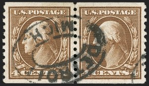 Sale 1202, Lot 2505, 1914 Perf 10 Horizontal Coils, Single-Line Watermark (Scott 443-447)
