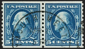 Sale Number 1202, Lot Number 2511, 1914 Perf 10 Horizontal Coils, Single-Line Watermark (Scott 443-447)
