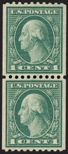 Sale 1202, Lot 2514, 1915 Perf 10 Vertical Rotary Press Coils, Single-Line Watermark (Scott 448-449)