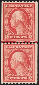 Sale 1202, Lot 2519, 1915 Perf 10 Vertical Rotary Press Coils, Single-Line Watermark (Scott 448-449)