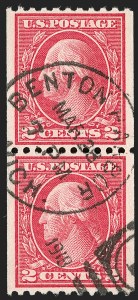 Sale 1202, Lot 2528, 1915 Perf 10 Vertical Rotary Press Coils, Single-Line Watermark (Scott 448-449)