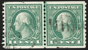 Sale 1202, Lot 2533, 1915 Perf 10 Horizontal Rotary Press Coils, Single-Line Watermark (Scott 450-459)