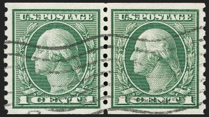 Sale 1202, Lot 2534, 1915 Perf 10 Horizontal Rotary Press Coils, Single-Line Watermark (Scott 450-459)